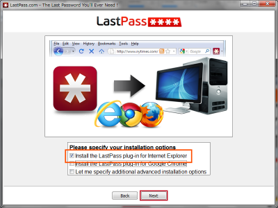 Install the LastPass・・・をクリック